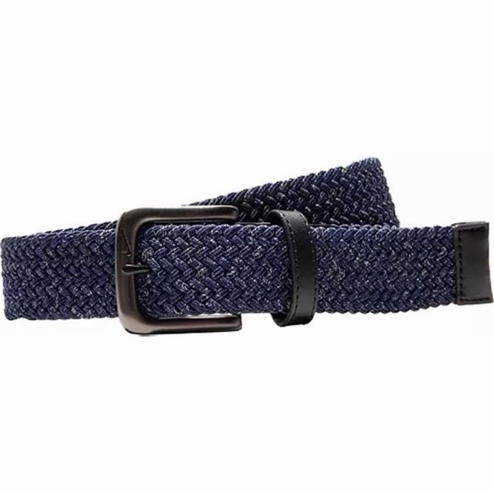 Nike Men's Heather Stretch Woven Golf Belt Navy Blue Small (30-32) NWT